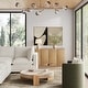 preview thumbnail 2 of 3, Tambellini Mid Century Modern Accent Cabinet with Doors or Media Storage Cabinet for Living Room with Solid Wood Base