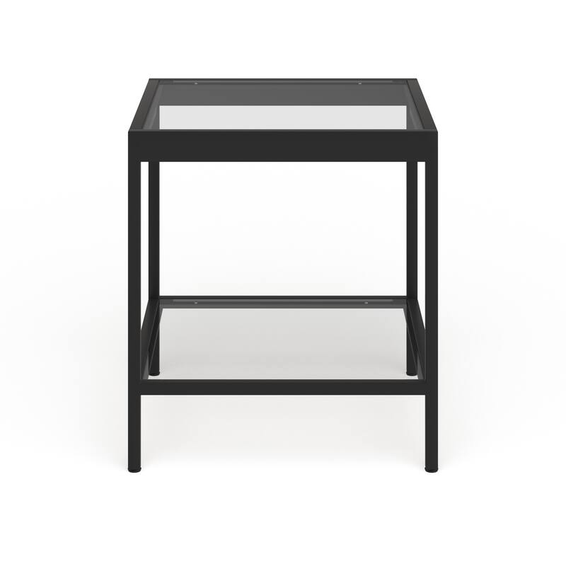 Alexis Modern Metal and Glass Square Side Table