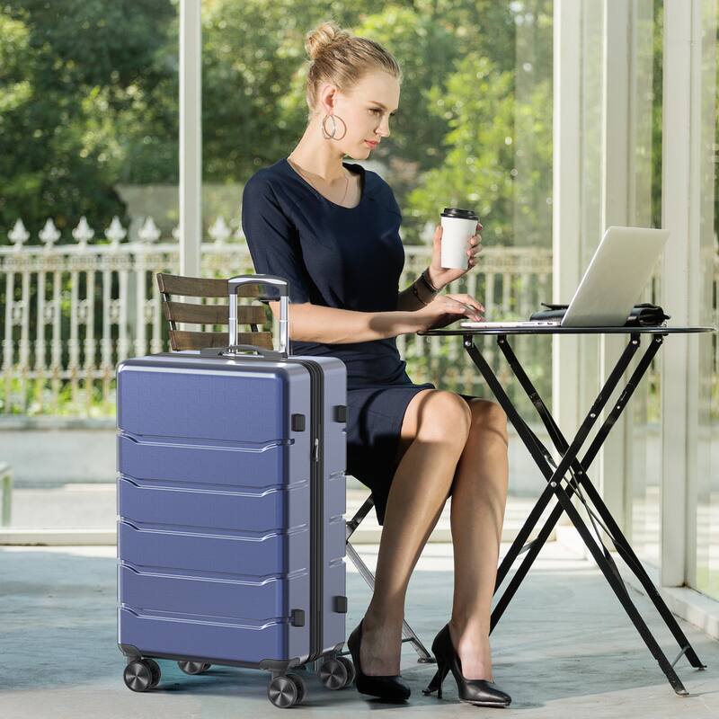 Hard Shell ABS, Double Spinner Wheels Lightweight Suitcase TSA Lock