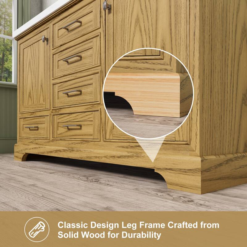 Bathroom Vanity Set Pre-installed Large Space Double Sink