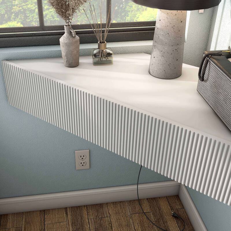 Furniture of America Sukhumi Transitional 47-inch 3-Shelf Wall-Mounted Corner TV Console