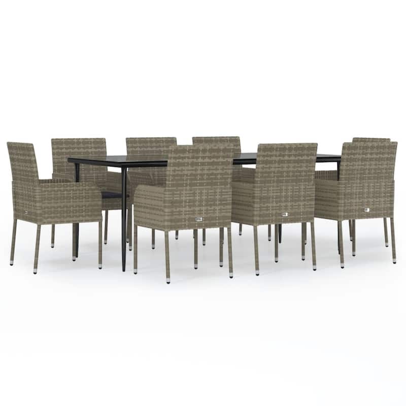 vidaXL Patio Dining Set Outdoor Rattan Wicker Table and Chair Set for Porch
