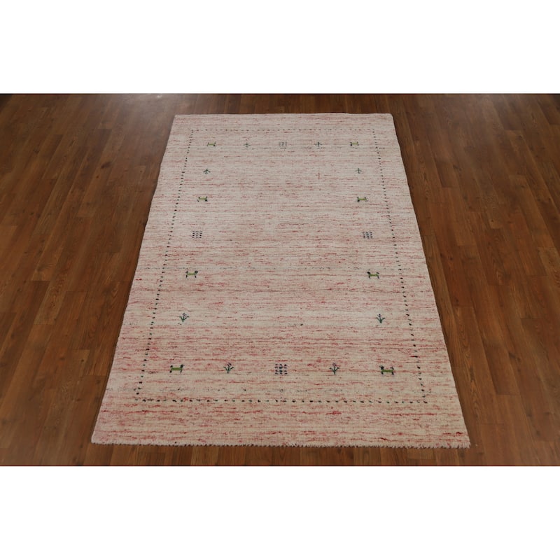 Gabbeh Indian Rug Handmade Multi-Color Tribal Wool Carpet - 3'10" x 5'8"