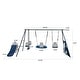 preview thumbnail 3 of 7, interesting six function swingset with net swing metal plastic safe swing set 440lbs, with 31.5in net swing