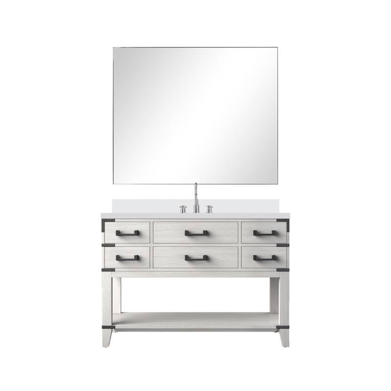 Norwalk Bath Vanity with Quartz Top, Sink, Mirror and Faucet