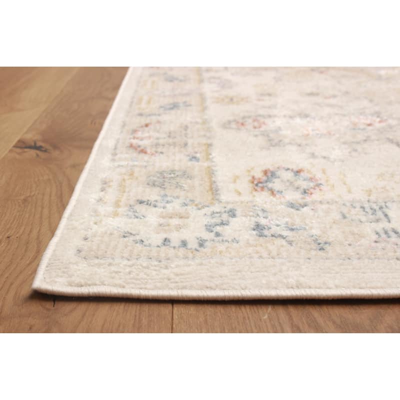 ECARPETGALLERY Machine Woven Rococo Ivory Area Rug