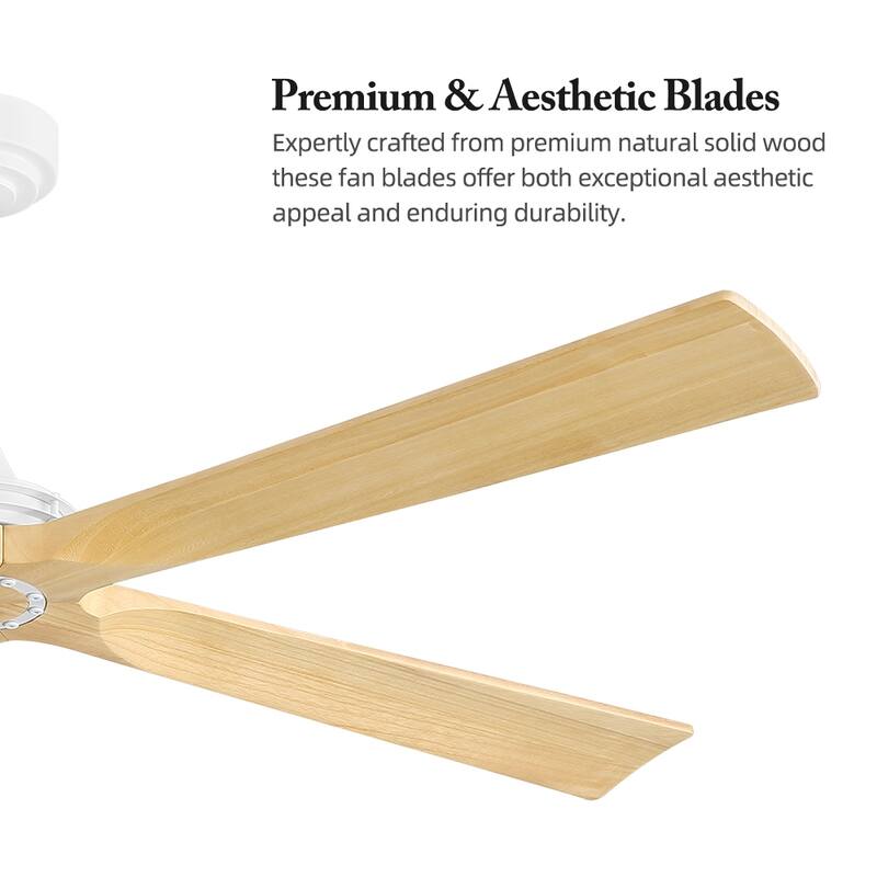 MLiAN 60 in 5-Soild Wood Blades Indoor Standard Ceiling Fan with Remote Down-Rod Mount