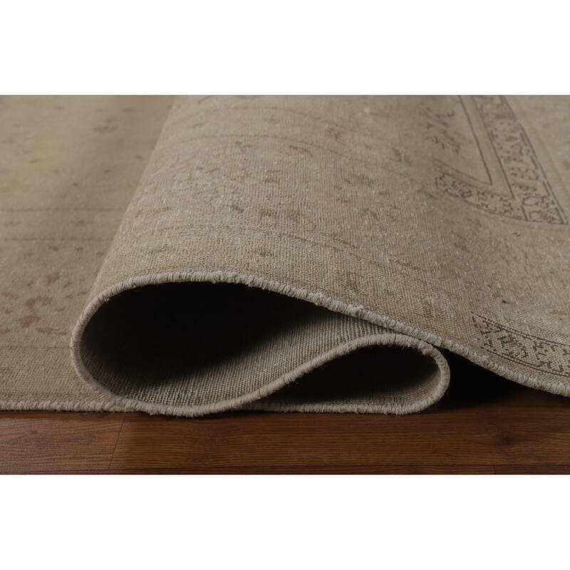 Distressed Tabriz Persian Vintage Rug Hand-Knotted Wool Carpet - 9'11" x 12'9"