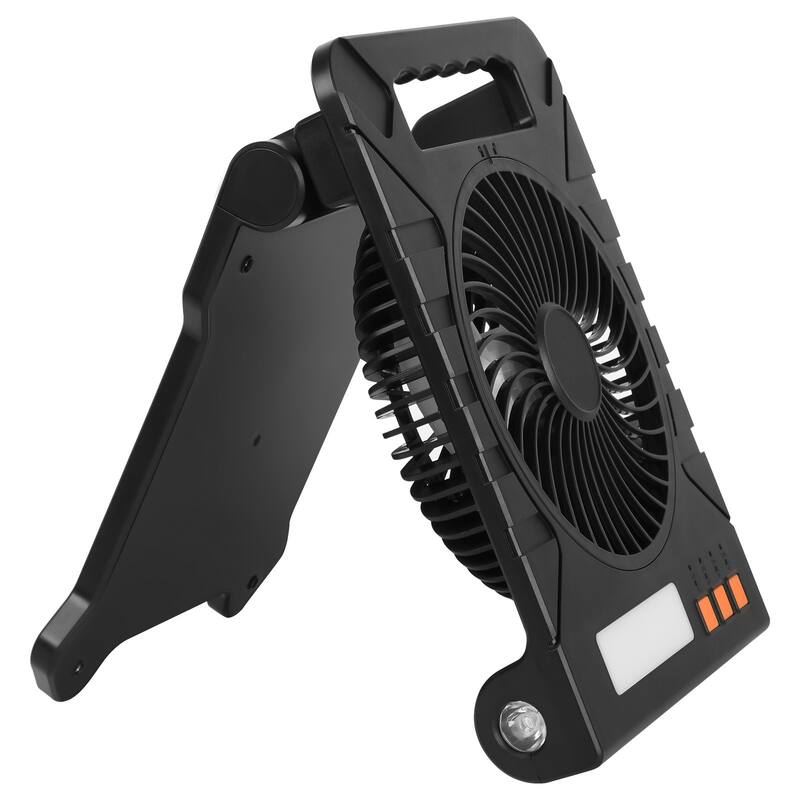 10000mAh Rechargeable Solar Fan LED Lantern 7 Inch Portable Cordless 4W