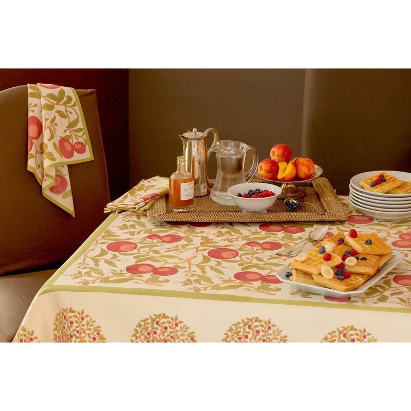 Couleur Nature Orange Tree Tablecloth - Red/Green