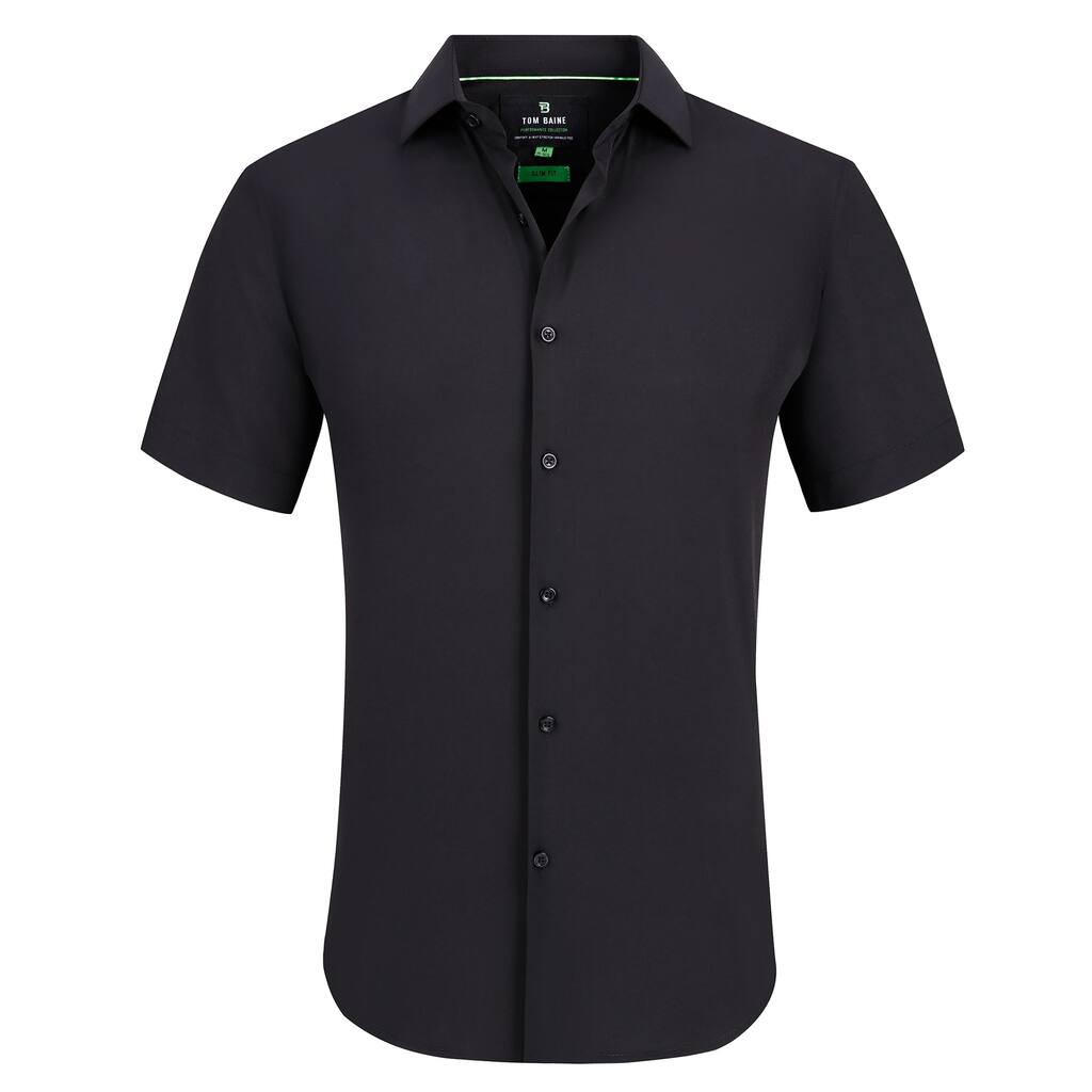 Tom Baine Performance Stretch Solid Short Sleeve Dress Shirt