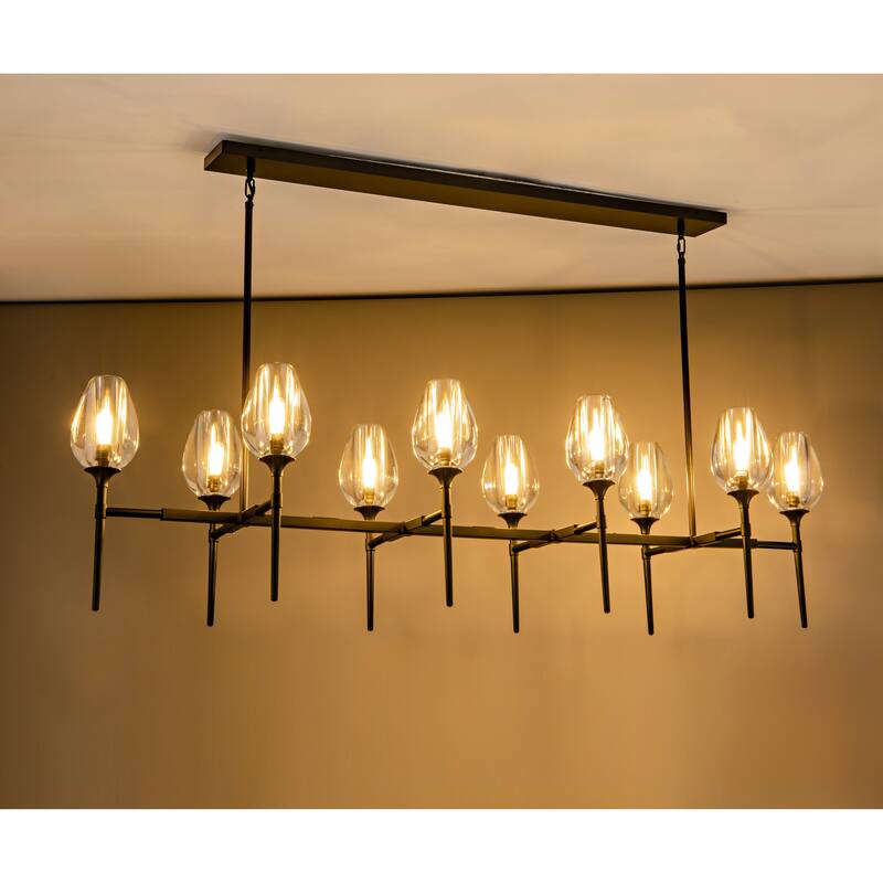 KAYLA Long tulip Wall Sconce/Chandelier - 65in - Black
