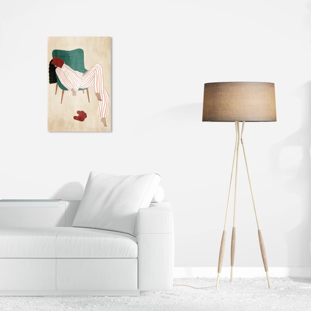 Wynwood Studio Fashion and Glam Before bedtime Brown and Dark Green Modern & Contemporary Wall Art Canvas Print