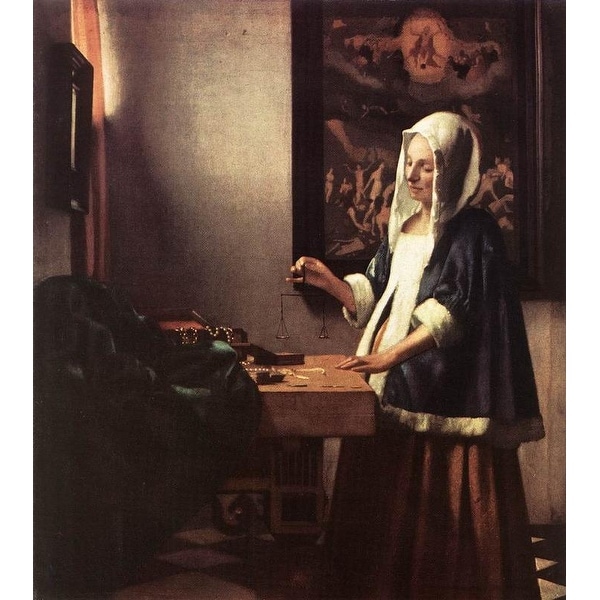 Easy Art Prints Johannes Vermeer's 'Woman Holding a Balance' Premium Canvas Art