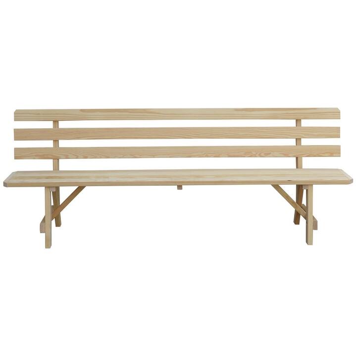 Pine 8' Traditional Backed Bench