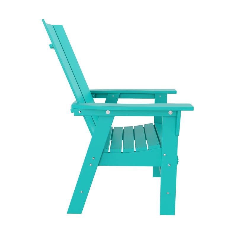 Polytrends Shoreside Hdpe All Weather Outdoor Patio Adirondack Dining Chair (1PC)