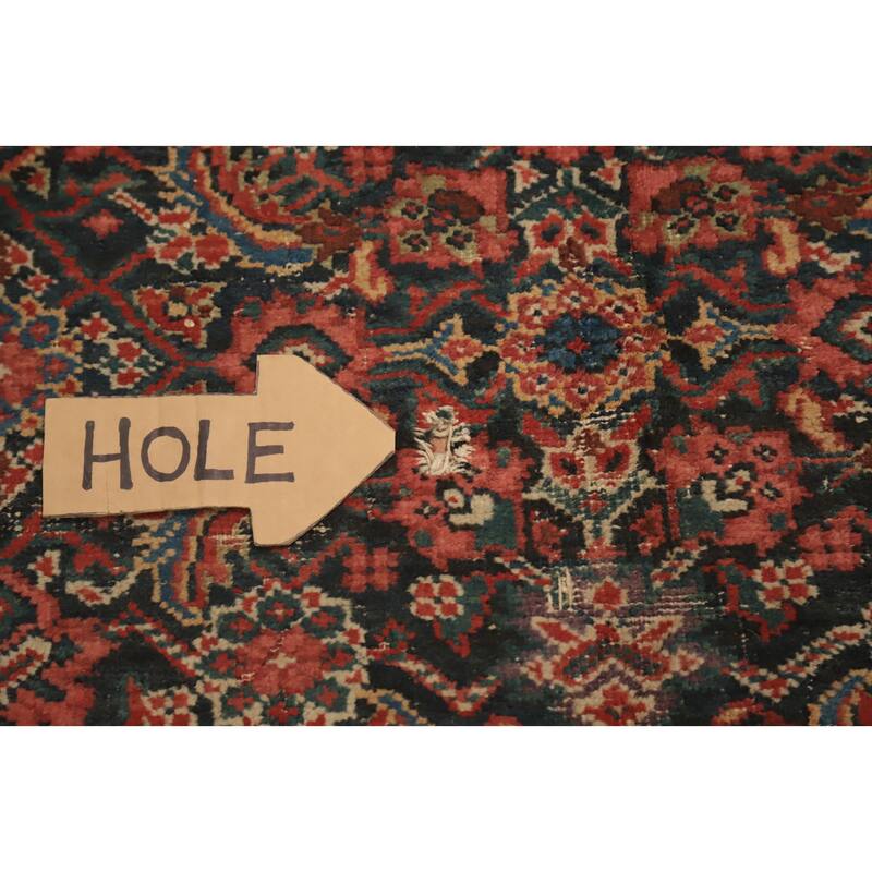 Hand Knotted Oriental 100% Wool Carpet Traditional Floral Navy Blue & Blues Sultanabad Area Rug - 12' 11'' X 6' 0''