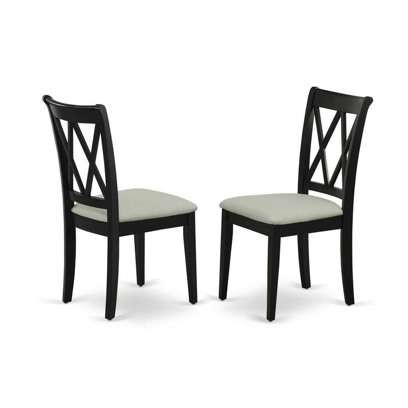 HomeStock 5-Pc Black Finish Solid Wood Top-Rectangular Dining Room Set with Butterfly Leaf-Seats 4