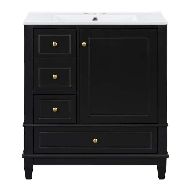 Bathroom Vanity with Sink,Shelf and Drawers