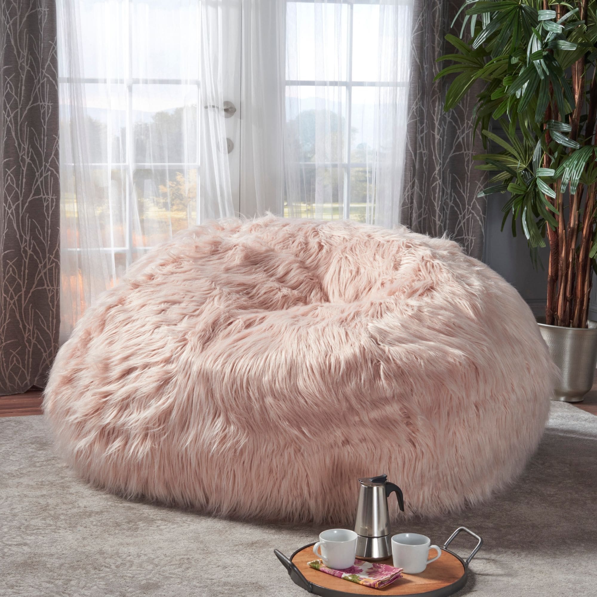 wallpapers Pink Bean Bag Chair Fluffy 54 pastel pink contemporary oversized furry bean bag chair