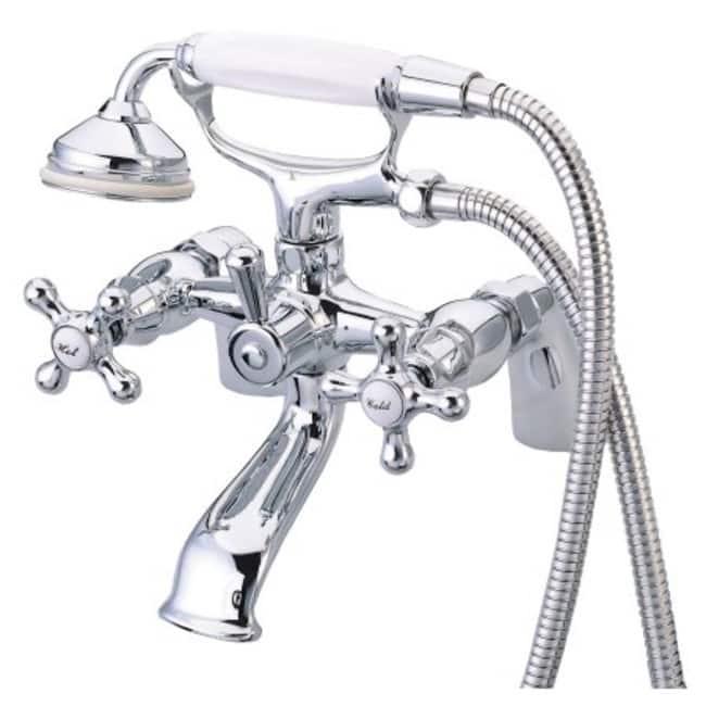 Elements Of Design Double Handle 6" Center Deck Mounted Clawfoot Tub