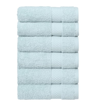 Authentic Hotel and Spa 100% Aeagean Long Staple Turkish Cotton STARLIGHT Terry Hand Towels (Set of 6)