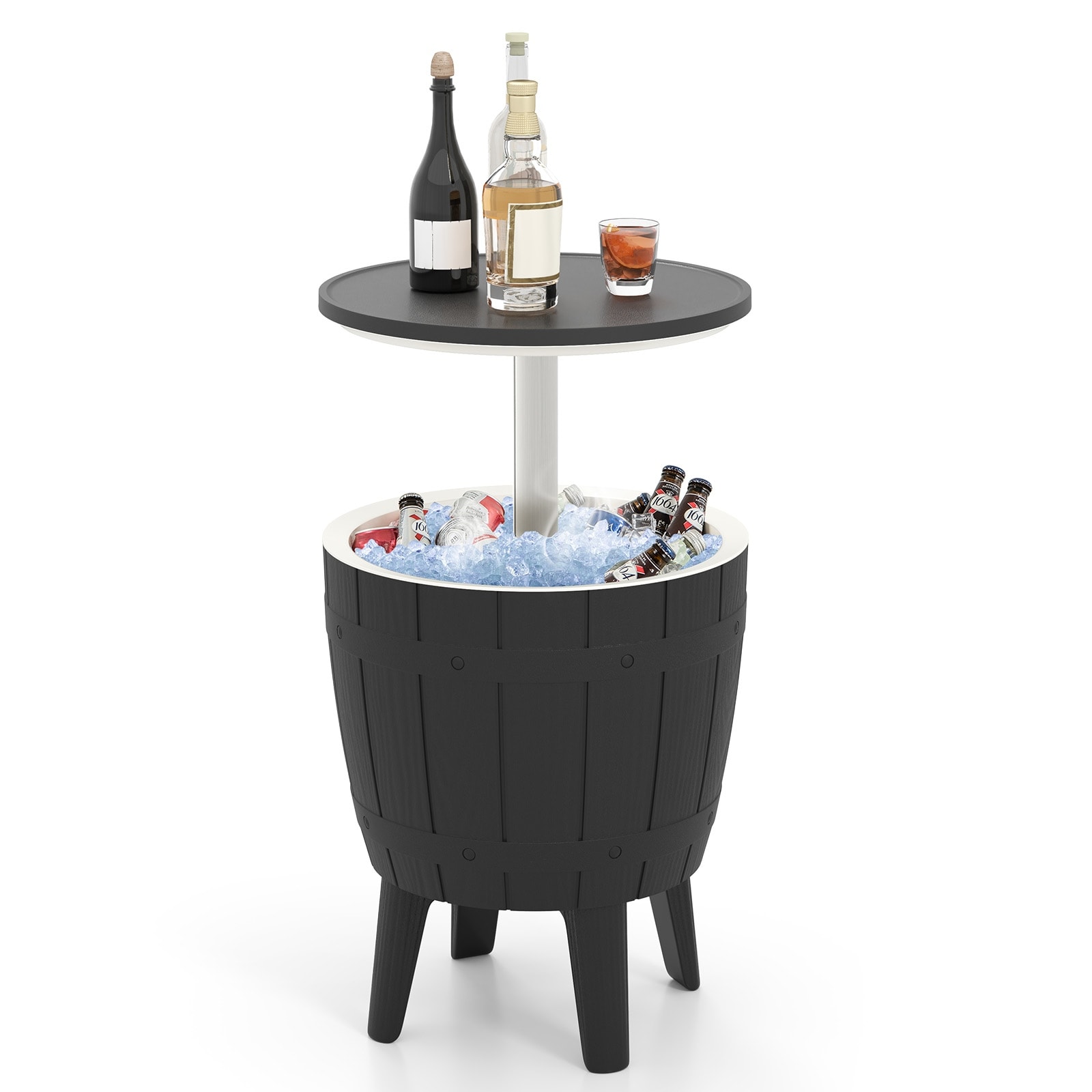 Gymax 10 Gallon Cooler Bar Table w/ Telescopic Tabletop 3-in-1 Coffee