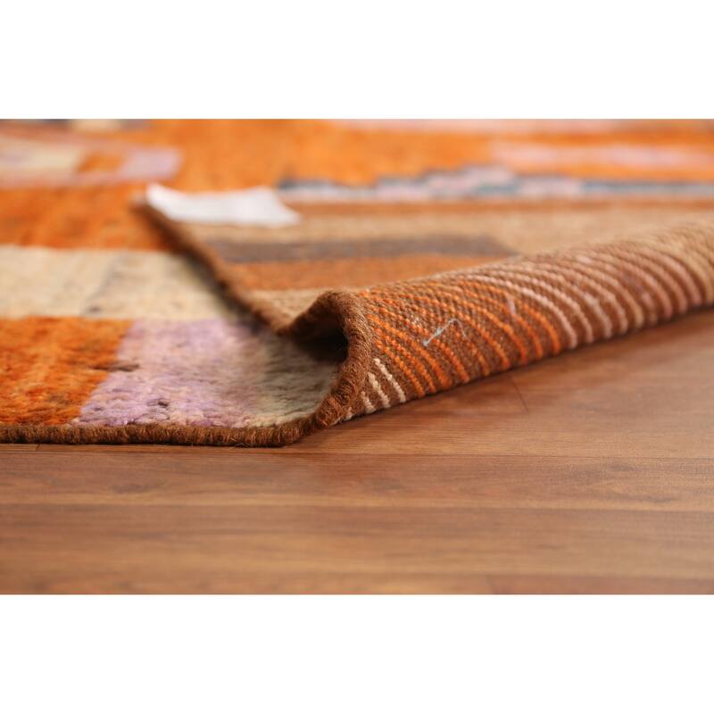 Moroccan Oriental Area Rug Handmade Orange Wool Carpet - 8'2" x 10'1"