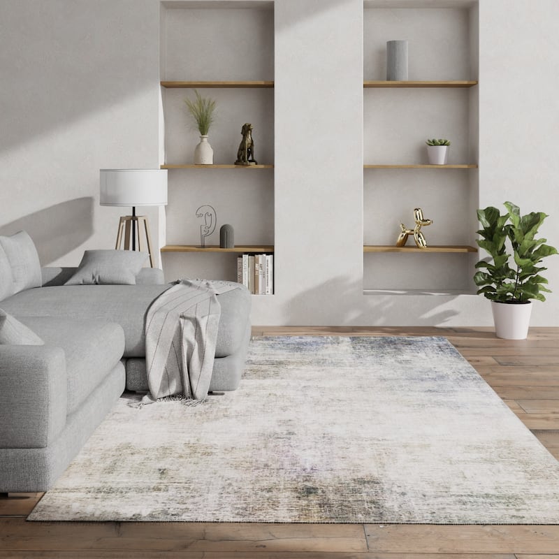 Vista Home Montreux Contemporary Abstract Beige/Cream Area Rug