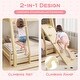 preview thumbnail 18 of 19, Twin Over Queen Bunk Bed Wooden Kids Bed with Climbing Nets and Ramp