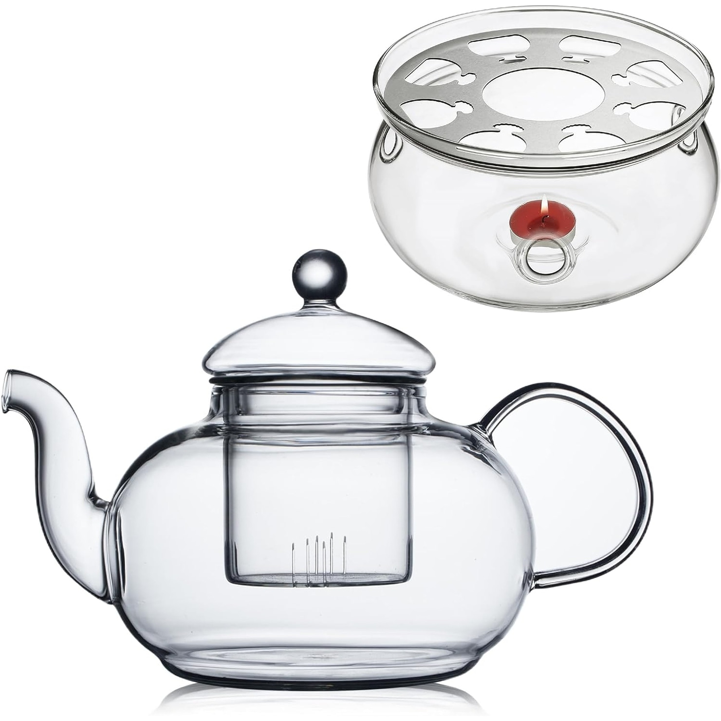 Glass Teapot Stovetop Safe Clear Teapot with Removable Infuser 33.8OZ