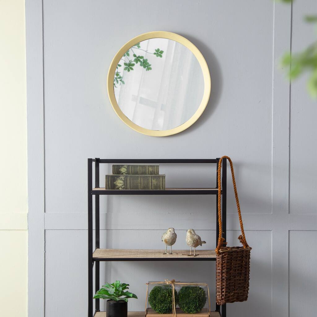 Transitional Decor Style Mango Wood Wall Mirror With Solid Wood Frame, Designed by CUSchoice
