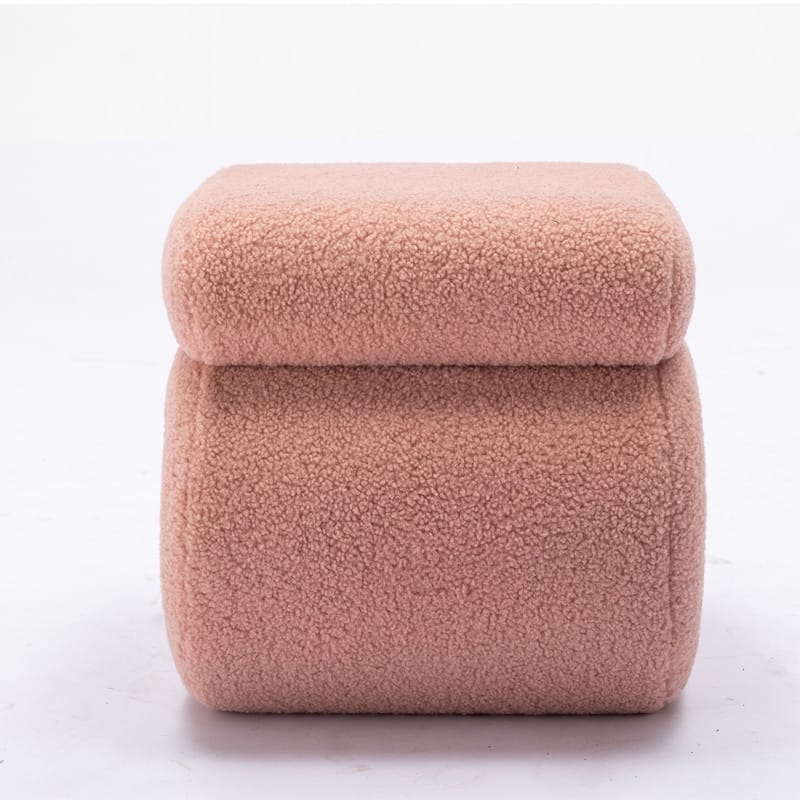 Teddy Fabric S-shape Ottoman Makeup Stool Footstool