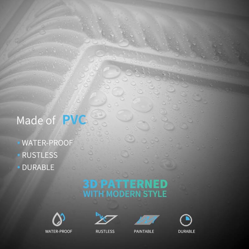 Art3d 24"x48" 3D PVC Wall & Ceiling Panels, Set of 12, Covers 96 Sq.Ft