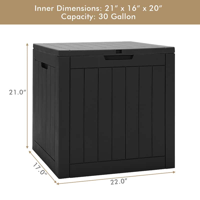 Costway 30 Gallon Deck Box Storage Container Seating Tools - See Details
