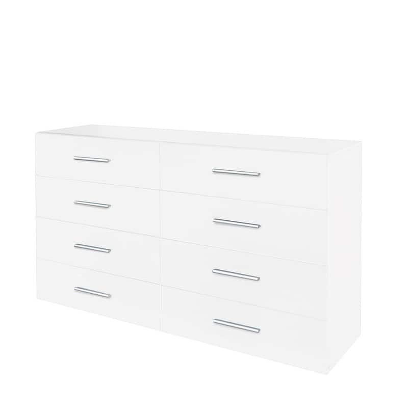 Space-saving 8-Drawer Double Dresser
