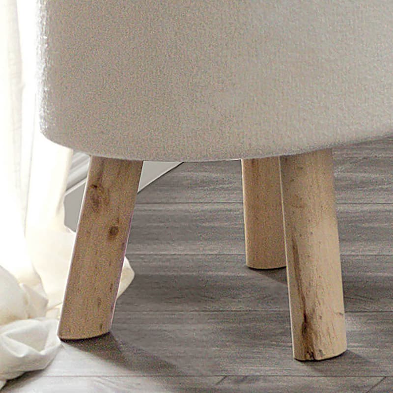 Furniture of America Lyra Contemporary White Round Footrest Stool Set of 2