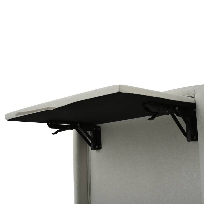 Pushback Recliner with Foldable Side Table & USB Ports