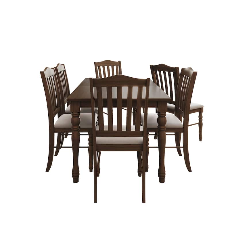 Clayfell 7-Piece Mayfield Dining Set With Turned Legs