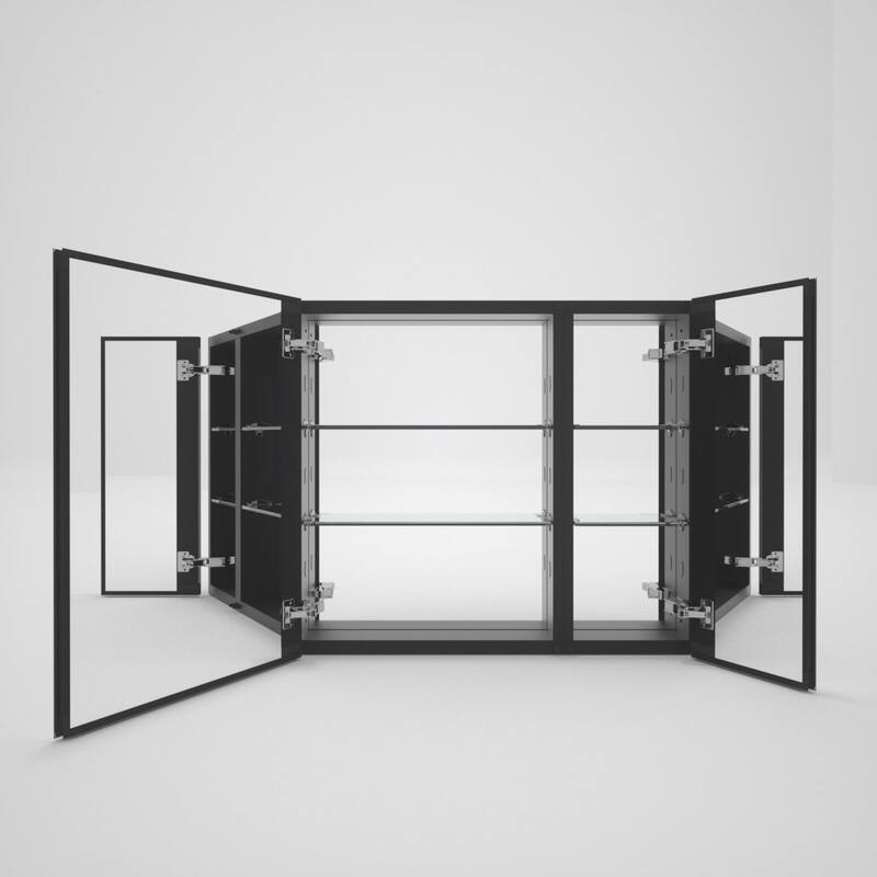 30" x 26" Rectangular Aluminum Surface Mount Medicine Cabinet with Mirror and Shelves - 30" x 26"