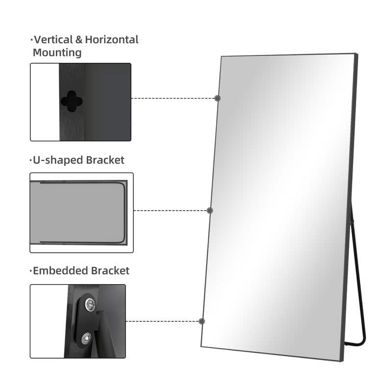 Full Length Free Standing Body Mirror Metal Framed Wall Mirror Large Floor Mirror