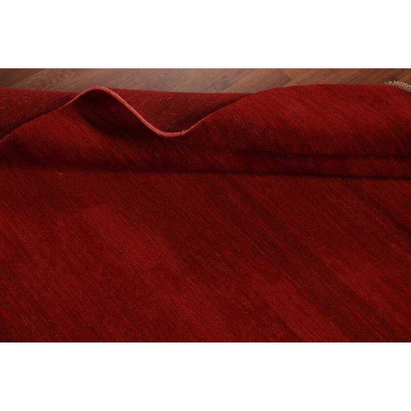 Gabbeh Modern Area Rug Handmade Oriental Red Wool Carpet - 5'6" x 7'10"