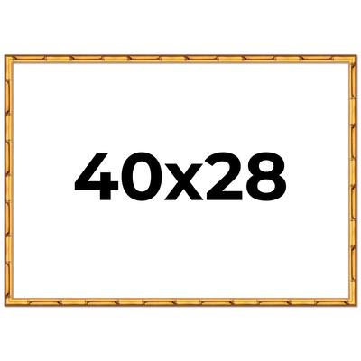 40x28 Frame Gold Bamboo Picture Frame Modern Photo Frame Includes UV Acrylic Shatter Guard Front Acid Free Foam Backing Board