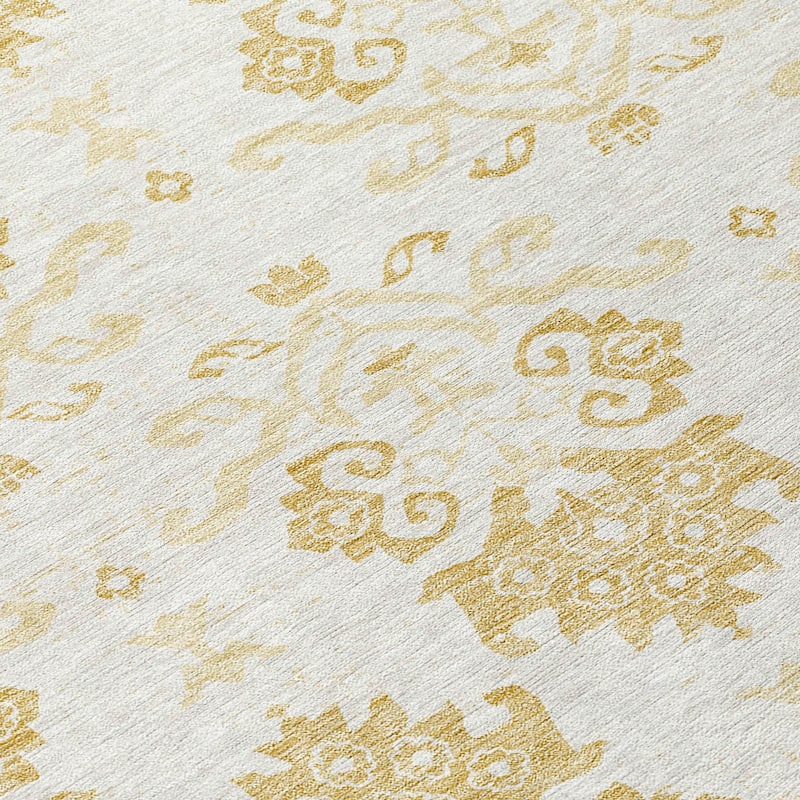 Machine Washable Indoor/ Outdoor Chantille Damask Medallion Rug