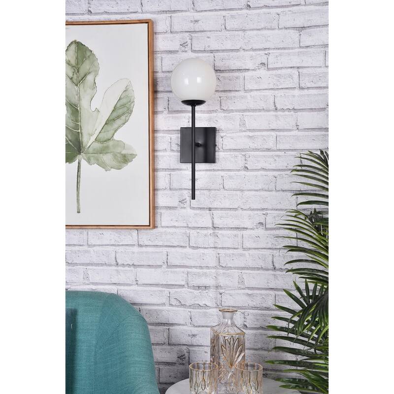 Nina 1 Light White Glass Wall Sconce
