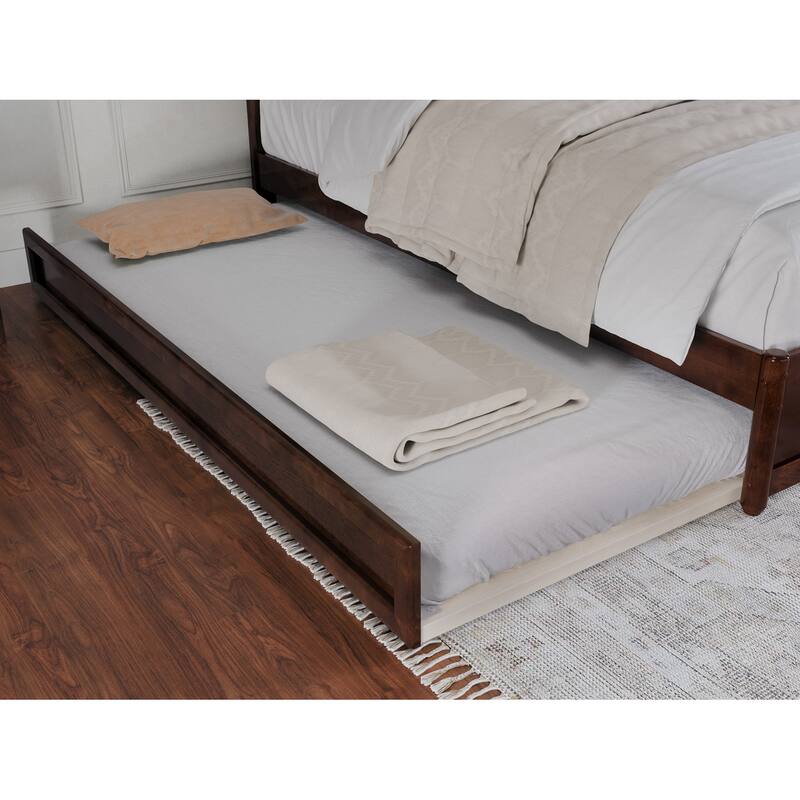 Clayton Platform Bed with Panel Footboard and Twin XL Trundle