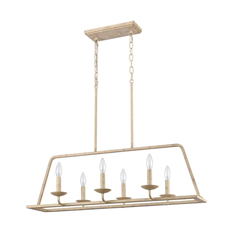Elk Home Ellisville Antique Cream Finish 6 Light Chandelier