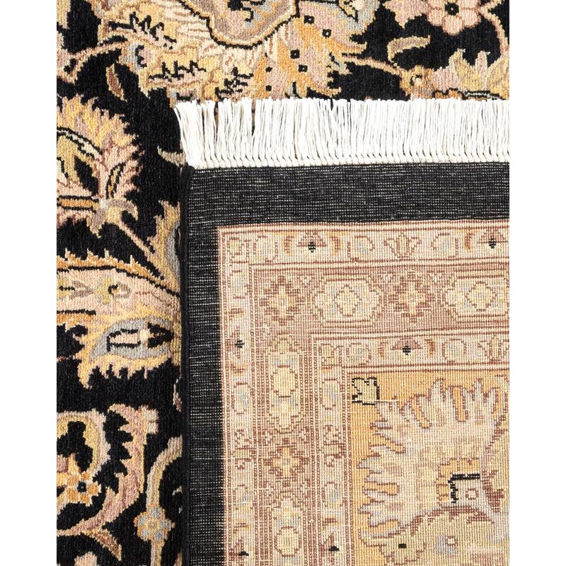 Overton Handknotted Wool Traditional Oriental Black Area Rug - 8' x 10'