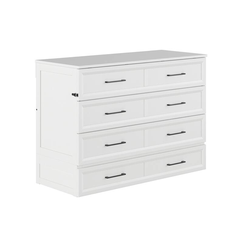 Tucson Murphy Bed Chest with 6" Mattress, Drawer & Built-in Charger
