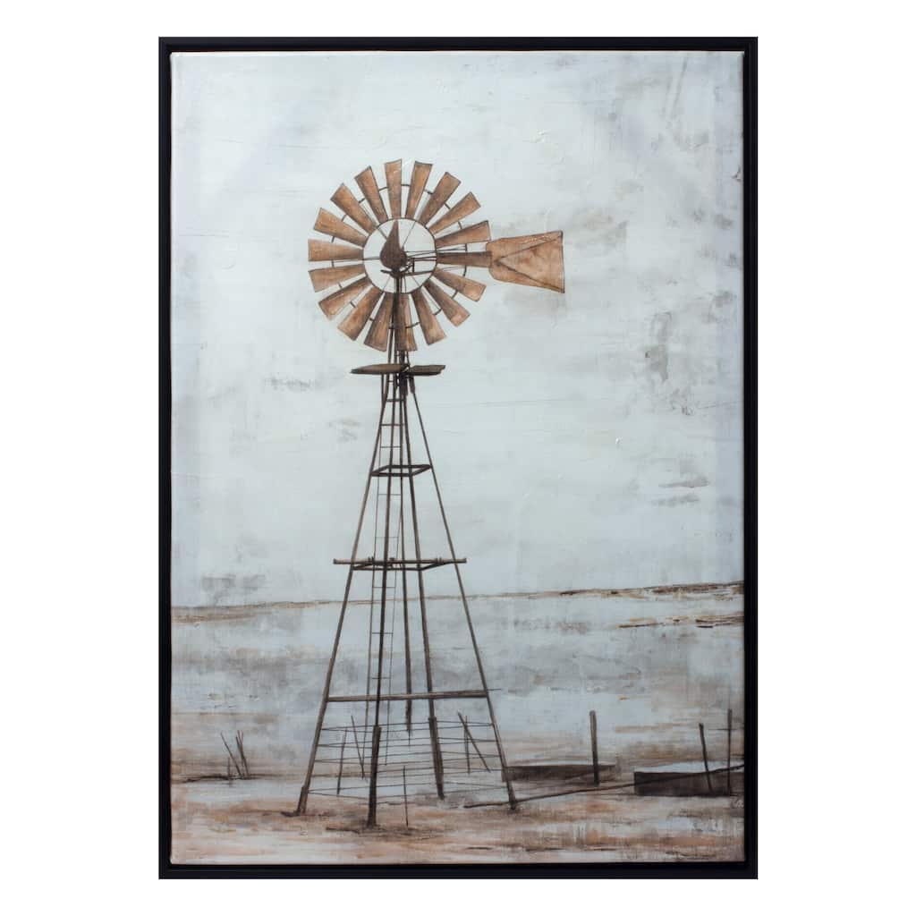 Framed Windmill Print Canvas